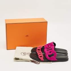 Pre Owned صندل هيرمس إكسترا جلد بني مقاس 37