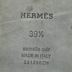 Pre Owned Hermes Orange Shearling Fur Oran Flat Slides Size 39.5