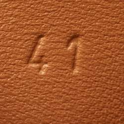 Pre Owned Hermes Brown Leather Eze Platform Cork Wedge Sandals Size 41