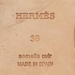 Pre Owned حذاء إسبادريل مسطح هيرمس سويدي بيج حجم 36