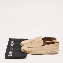 Pre Owned حذاء إسبادريل مسطح هيرمس سويدي بيج حجم 36