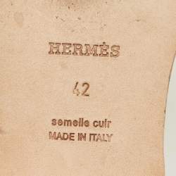 Pre Owned حذاء سلايد مسطح هيرمس أوران جلد ذهبي مقاس 42
