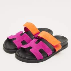 Pre Owned صندل هيرمس سويبري سويدي أزرق كحلي مقاس 38.5