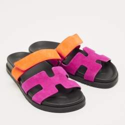 Pre Owned صندل هيرمس سويبري سويدي أزرق كحلي مقاس 38.5