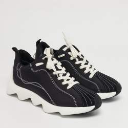 مملوكة مسبقًا حذاء رياضي هيرمس Envol كانفاس وجلد سويدي أسود منخفض من أعلى مقاس 39