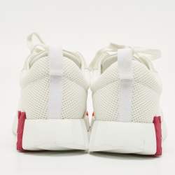 مملوكة مسبقًا Hermes Bouncing Size 40.5 White/Light Grey Knit Fabric and Suede Sneakers