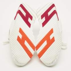 مملوكة مسبقًا Hermes Bouncing Size 40.5 White/Light Grey Knit Fabric and Suede Sneakers