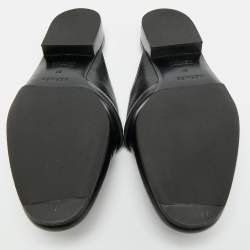 Pre Owned صندل مولز هيرمس أوه زد مطللي بلاديوم جلد أسود مقاس 38