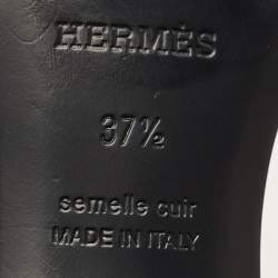 مملوكة مسبقًا صندل هيرمس بريميير أسود سويدي مرصع بالكريستال بمشبك للكاحل مقاس 38.5