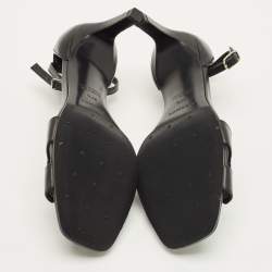 مملوكة مسبقًا صندل هيرمس بريميير أسود سويدي مرصع بالكريستال بمشبك للكاحل مقاس 38.5