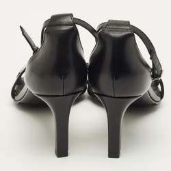 مملوكة مسبقًا صندل هيرم�س بريميير أسود سويدي مرصع بالكريستال بمشبك للكاحل مقاس 38.5