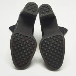 مملوكة مسبقًا حذاء بوت كاحل هيرمس سان جيرمان جلد أسود كعب سميك مقاس 39 