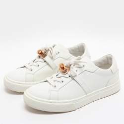 Pre Owned Hermes Day Size 36.5 White Leather Low Top Sneakers