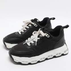 مملوكة مسبقًا Hermes Impulse Size 37 Black Leather and Satin Low Top Sneakers