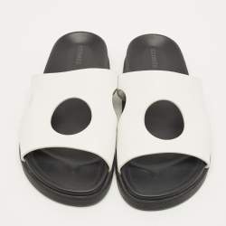 Pre Owned Hermes Edith Size 41 White Leather Flat Sandals