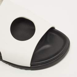 Pre Owned Hermes Edith Size 41 White Leather Flat Sandals