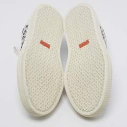 Pre Owned حذاء رياضي هيرمس قماش وجلد أبيض/أسود برباط مقاس 38.5