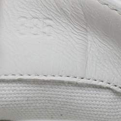 Pre Owned حذاء رياضي هيرمس قماش وجلد أبيض/أسود برباط مقاس 38.5