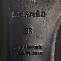 مملوكة مسبقًا Hermes Groupie Size 36 Black Leather Flat Mules