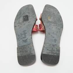 مملوكة مسبقًا Hermes Oran Size 39.5 Two Tone Leather Flat Sandals