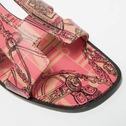 مملوكة مسبقًا Hermes Oran Size 39.5 Two Tone Leather Flat Sandals
