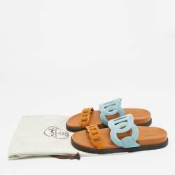 Pre Owned صندل هيرمس سحاب شمواه أزرق مقاس إكسترا 37.5