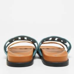 Pre Owned صندل هيرمس سحاب شمواه أزرق مقاس إكسترا 37.5