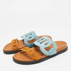 Pre Owned صندل هيرمس سحاب شمواه أزرق مقاس إكسترا 37.5