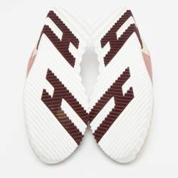 Pre Owned حذاء رياضي هيرمس بونس مقاس 37.5 دانتيل نايلون وردي وسويدي