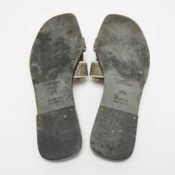 مملوكة �مسبقًا صندل فلات هيرمس أوران غليتر وسويدي بيج مقاس 39