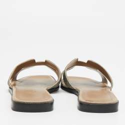 مملوكة مسبقًا صندل فلات هيرمس أوران غليتر وسويدي بيج مقاس 39