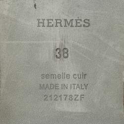 Pre Owned صندل هيرميس أوران فرو بني مسطح مقاس 38