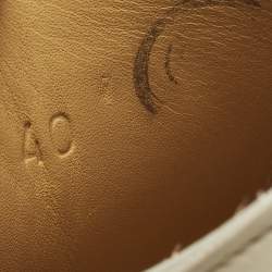 Pre Owned أحذية ديربي هيرمس جلد كريمي وفرو منك مقاس 40