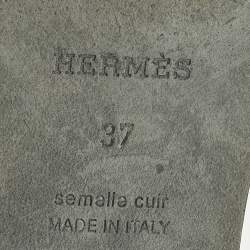 Pre Owned صندل إسفين هيرمس هيلدا 80 جلد أسود بحزام على الكاحل مقاس 37