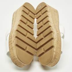 مملوكة مسبقًا صندل هيرمس إيزي جلد أبيض بكعب عريض مقاس 40