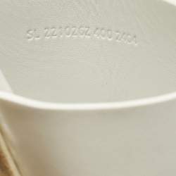 مملوكة مسبقًا صندل هيرمس إيزي جلد أبيض بكعب عريض مقاس 40