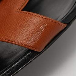 مملوكة مسبقًا Hermes Oasis Size 37 Brown Leather Slide Sandals