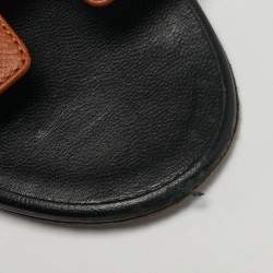 مملوكة مسبقًا Hermes Oasis Size 37 Brown Leather Slide Sandals