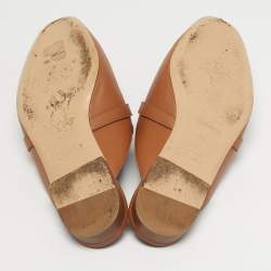 Pre Owned حذاء مفتوح من الخلف هيرمس أوز جلد بني مقاس 38