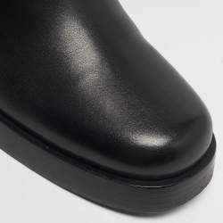 Pre Owned Hermes Size 36 Black Leather Knee Length Boots