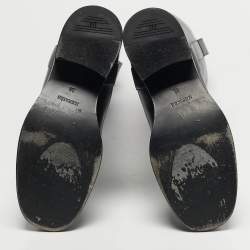 Pre Owned Hermes Size 36 Black Leather Knee Length Boots