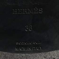 Pre Owned Hermes Size 36 Black Leather Knee Length Boots