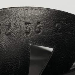 مملوكة مسبقًا Hermes Extra Size 36 Black Leather Flat Sandals