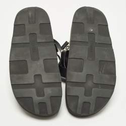 مملوكة مسبقًا Hermes Galaxy Size 37 Black Leather Wedge Sandals