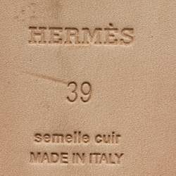 Pre Owned صندل سلايد هيرمس أوران فلات جلد أبيض مقاس 39
