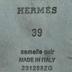 Pre Owned صندل هيرميس أوران فرو بني مسطح مقاس 38