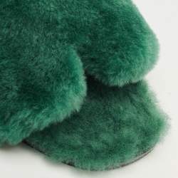 Pre Owned صندل هيرميس أوران فرو بني مسطح مقاس 38