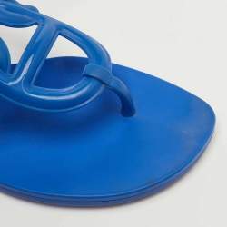 مملوكة مسبقًا صندل هيَرْمِس إغِرِي رَبَر أَزرَق مَسطَّح مَقاس 38
