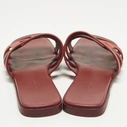 مملوكة مسبقًا Hermes Amore Size 37 Two Tone Leather Flat Slides