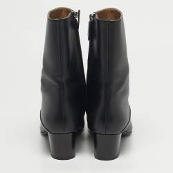 مملوكة مسبقًا حذاء بوت للكاحل هيرمس جيف جلد أسود مقاس 40